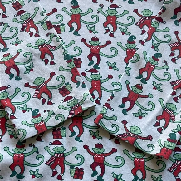 Roller Rabbit limited edition Christmas Pajamas with Fun Monkey Print - Picture 4 of 6